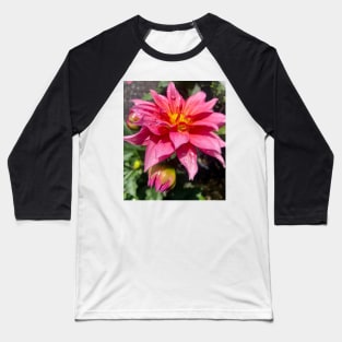 Rising Pink Dahlia Baseball T-Shirt